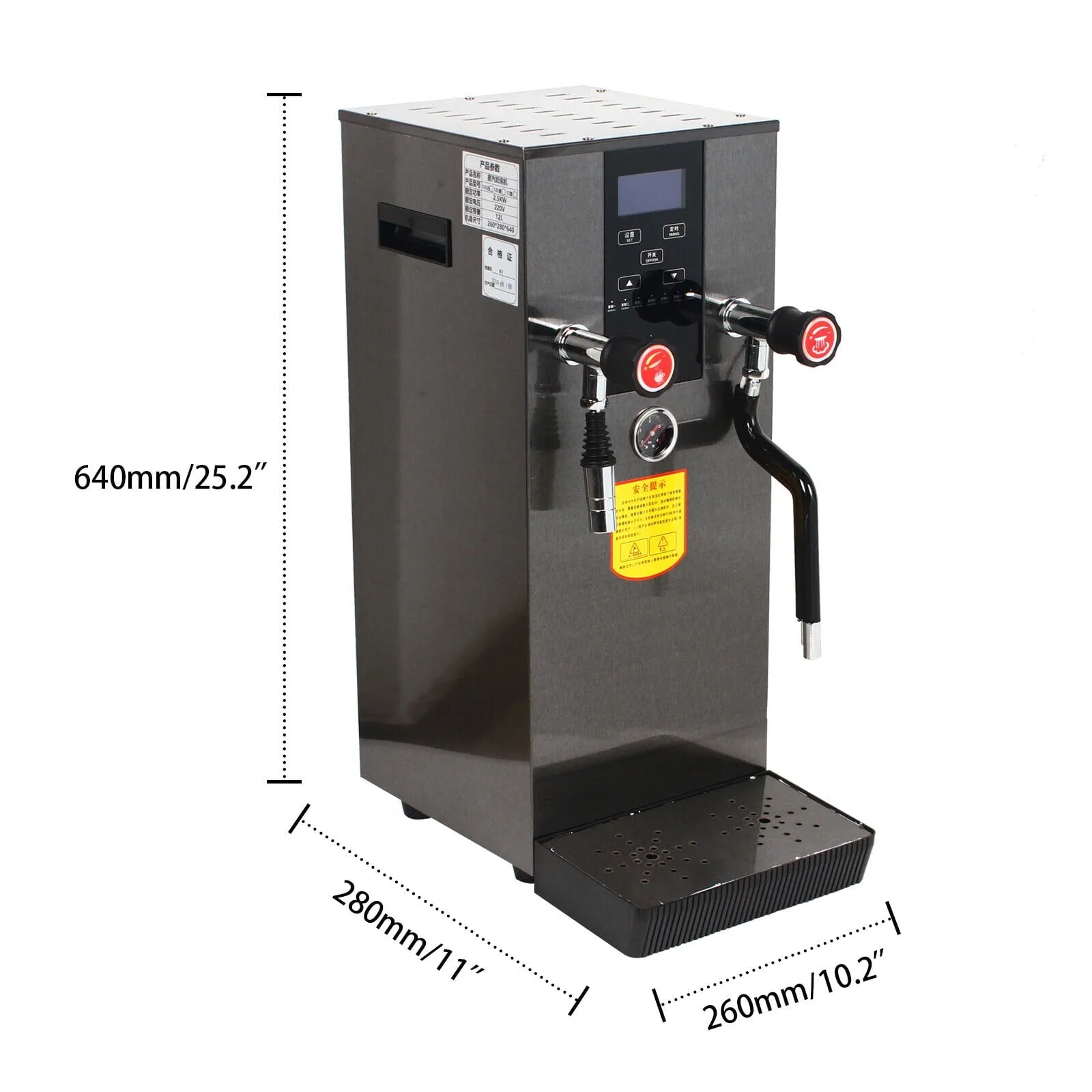 12L 4 in 1 Commercial Steam Water Boiling Machine Espresso Coffee Maker Cafe Commercial Steam Water Boiling Machine Espresso Coffee Milk Foam Cafe Steam Water Boiling Machine Foam Maker