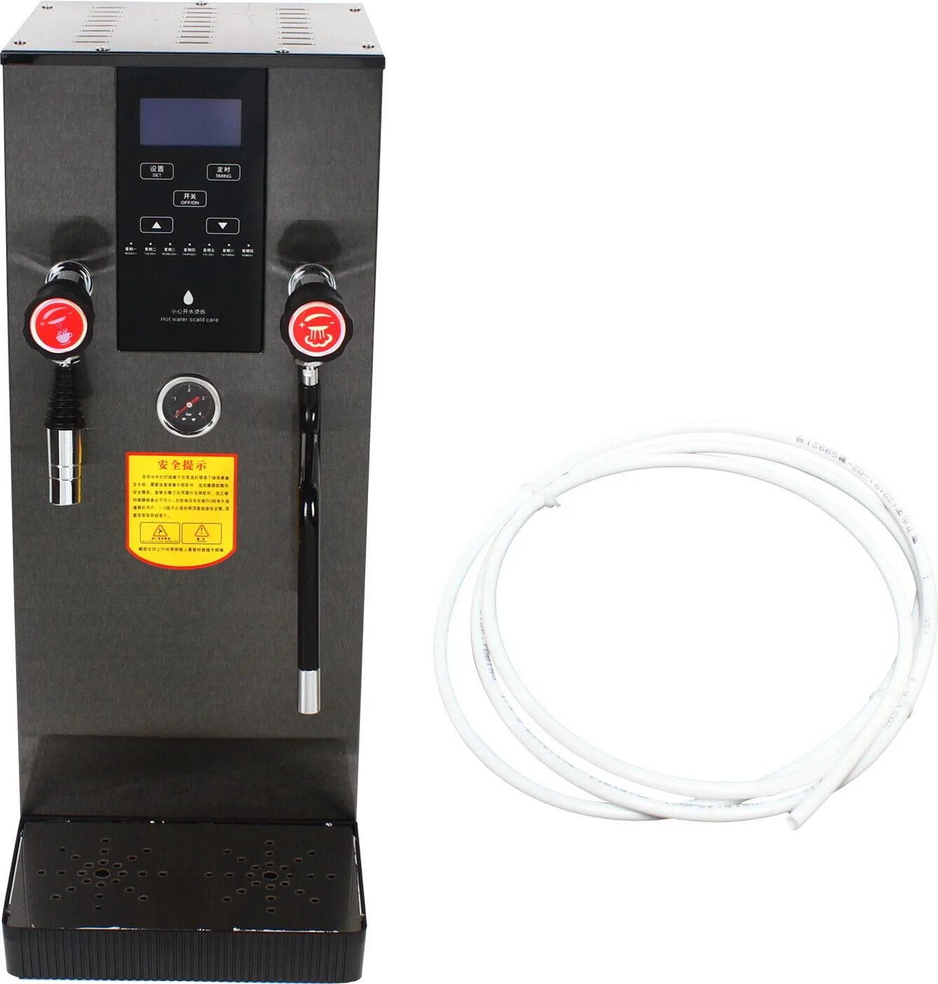 12L 4 in 1 Commercial Steam Water Boiling Machine Espresso Coffee Maker Cafe Commercial Steam Water Boiling Machine Espresso Coffee Milk Foam Cafe Steam Water Boiling Machine Foam Maker