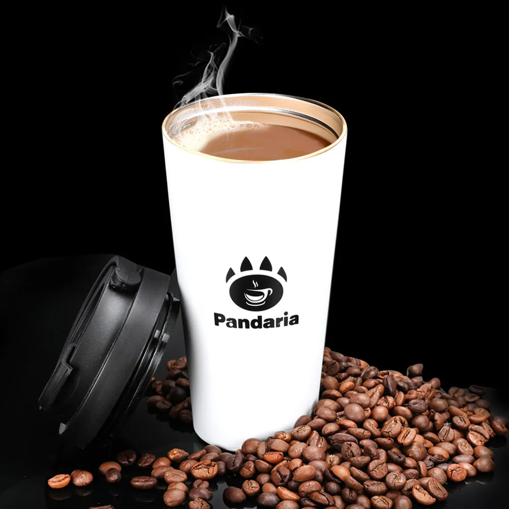 17oz Vacuum Insulated Coffee Cup Thermal Tumbler Travel Mug with Lid, White