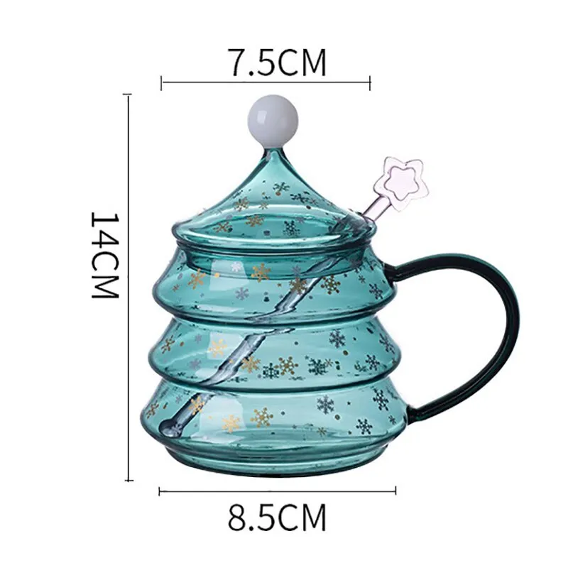 400/500ml Creative Christmas Mug With Spoon And Double Wall Heat-Resistant Glass Is Christmas Gift For Kids