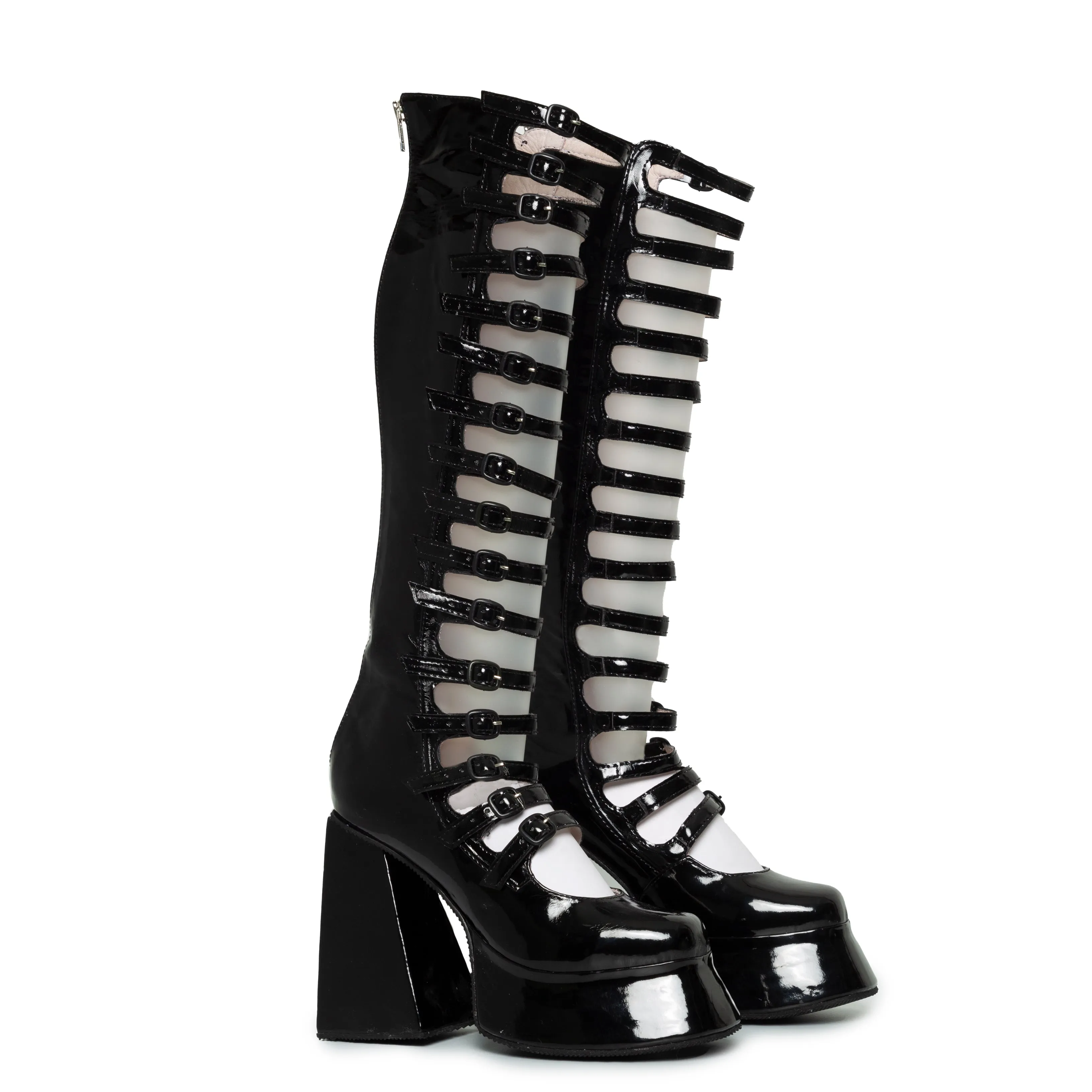 Black Strappy Boots Le Zapatiere X Paloma Lira