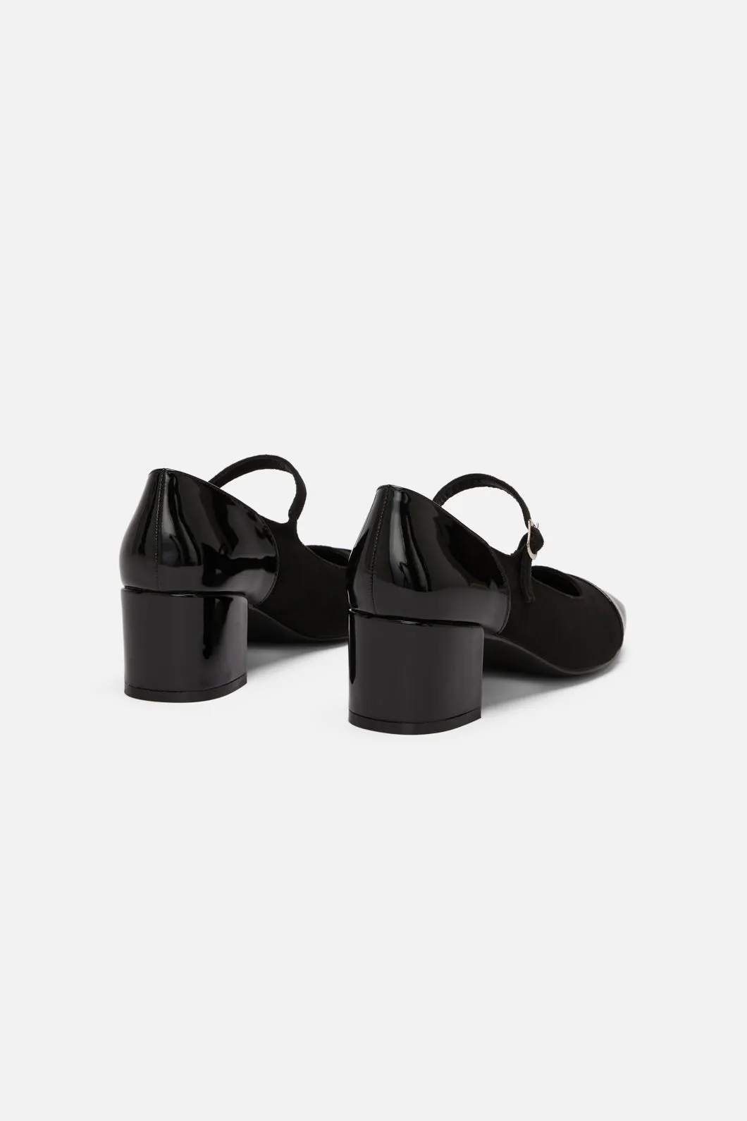 Black Two Fabric Mary Jane