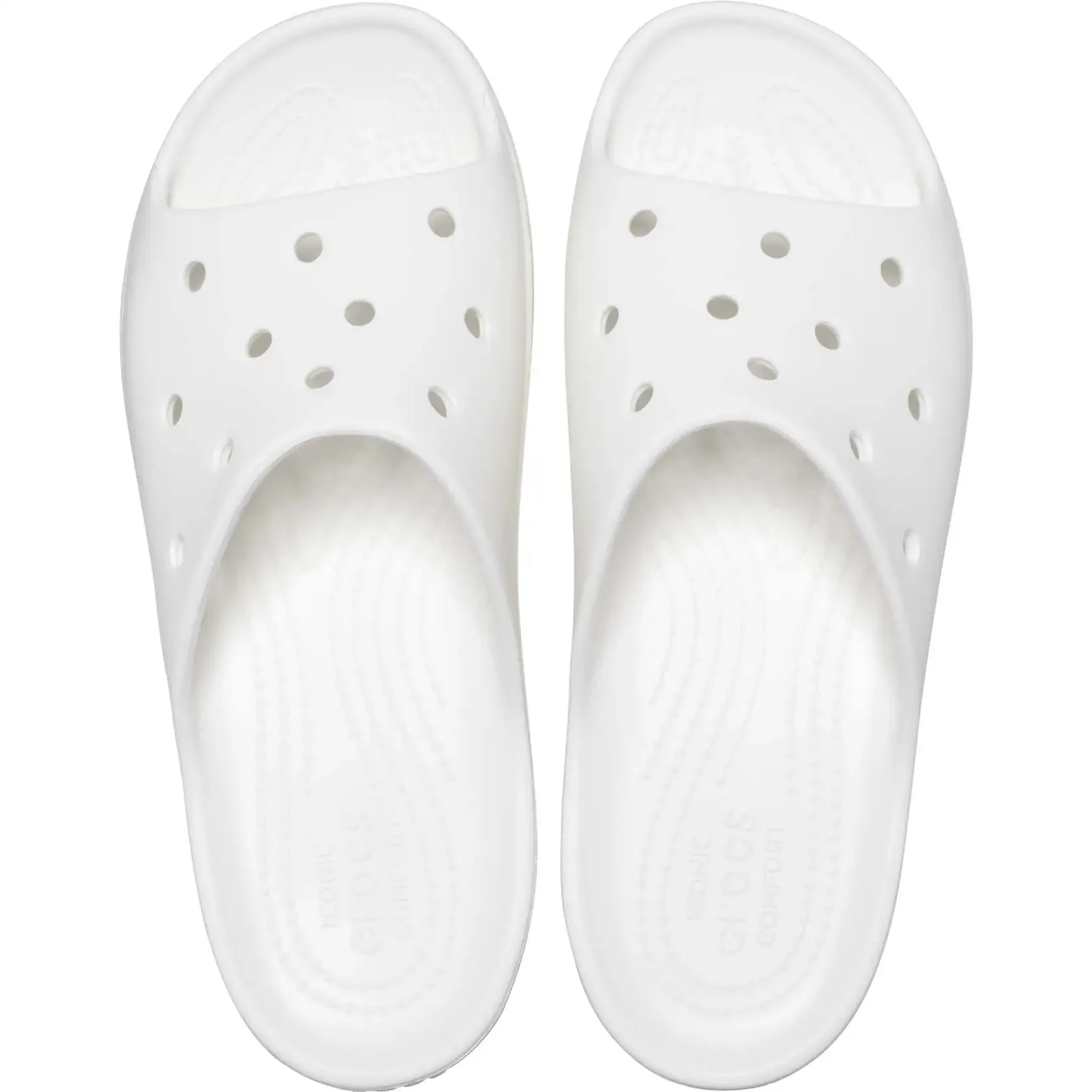 CROCS WOMENS CLASSIC PLATFORM SLIDE - WHITE