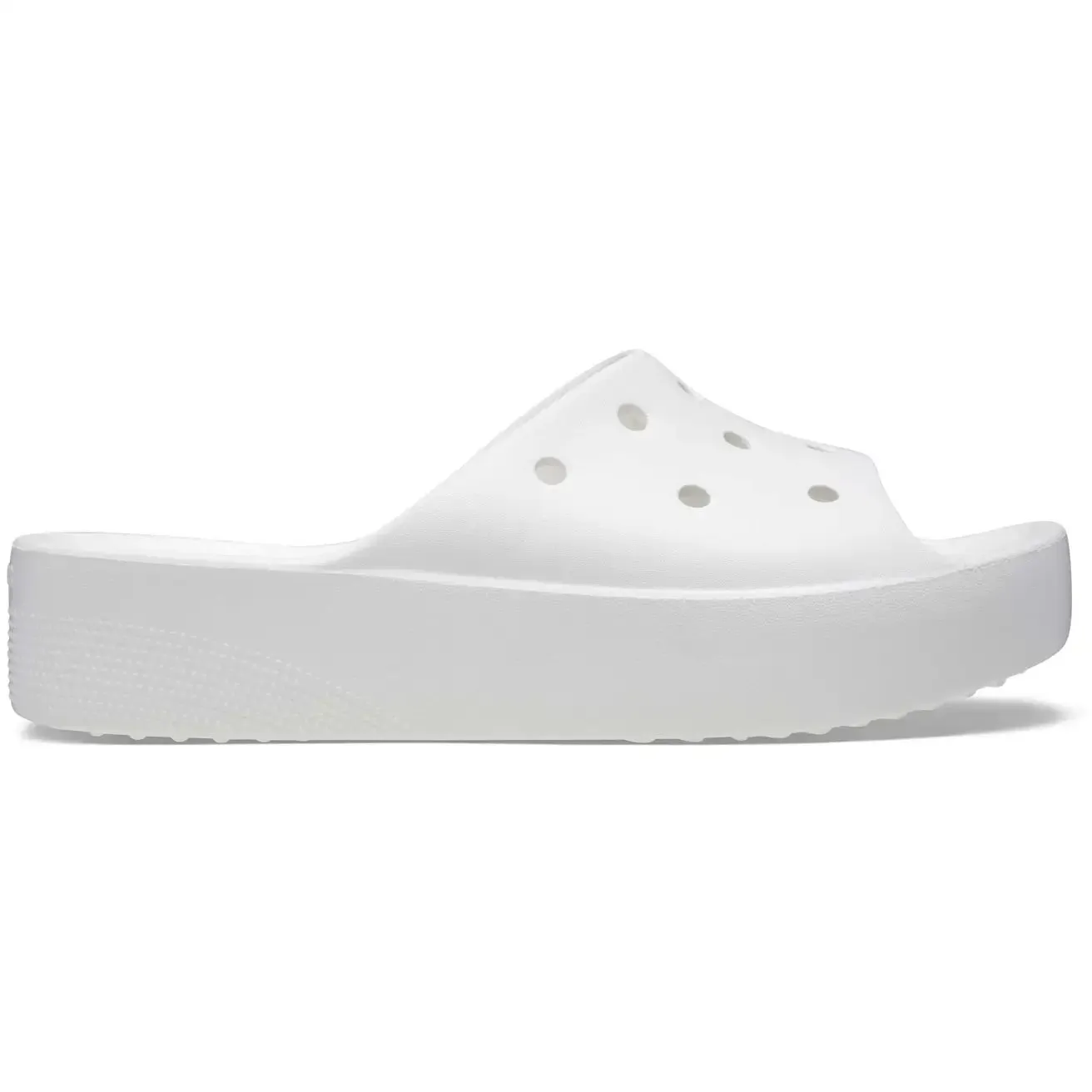 CROCS WOMENS CLASSIC PLATFORM SLIDE - WHITE