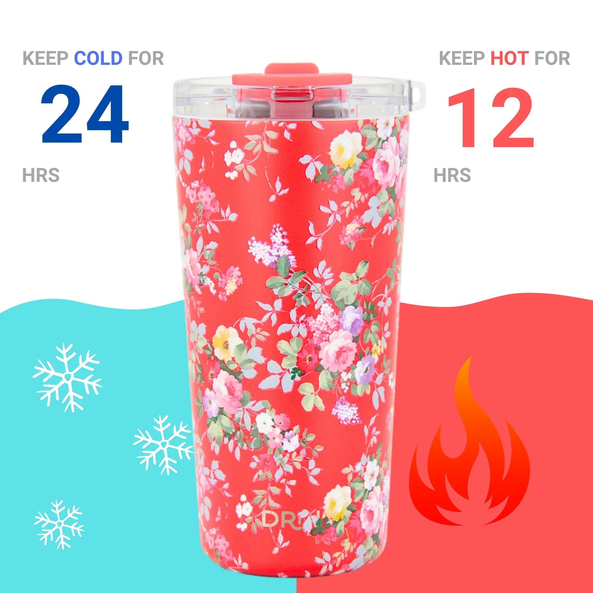 DRINCO®  Seattle 20oz Leakproof Tumbler with Straw - Peony Floral