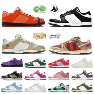 Dunks Low Designer Casual Sports Running Shoes For Jarritos Krueger Women Men Big Low Sb Black White UNC Teddy Bear Platform Sneakers Trainer Shoes With Box Size 36-48