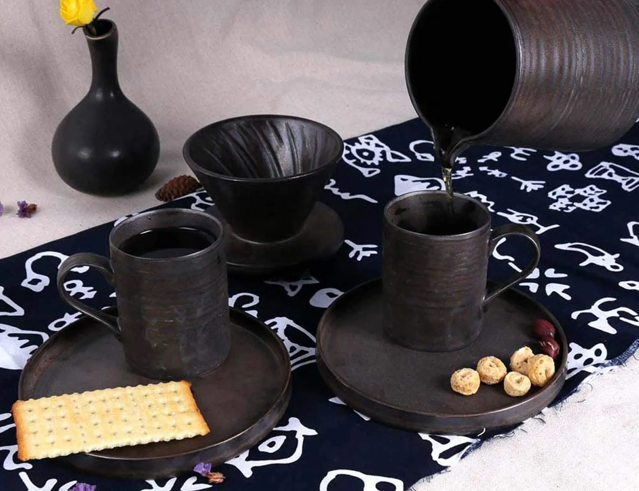 Eco-friendly Pour Over Coffee Maker Cup Set, Ceramic Coffee Brewer Drip, Coffee Percolator