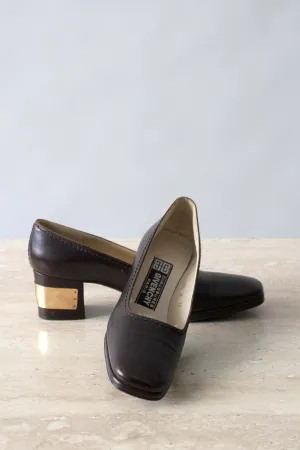 Givenchy Brown Leather Kitten Heels