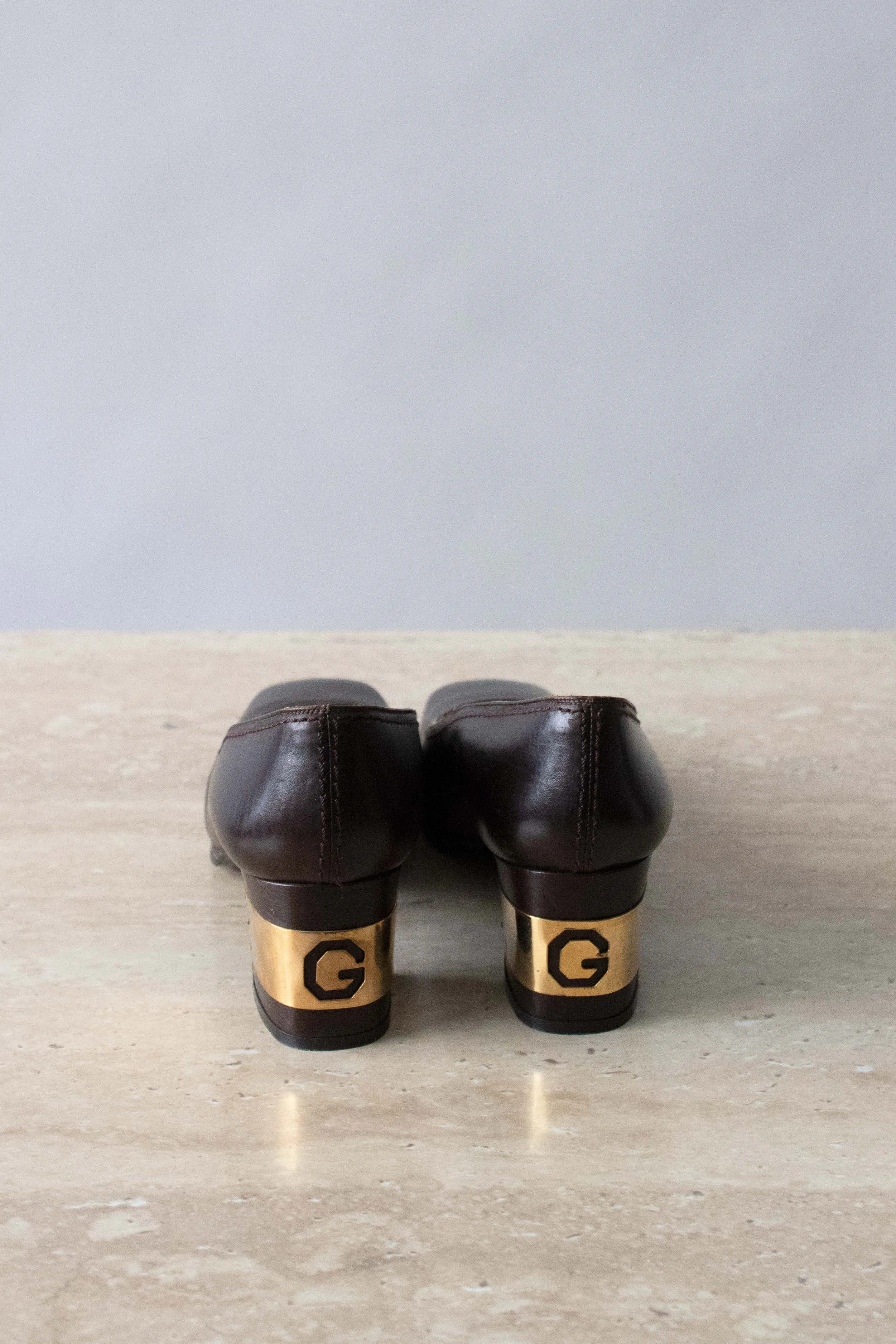 Givenchy Brown Leather Kitten Heels