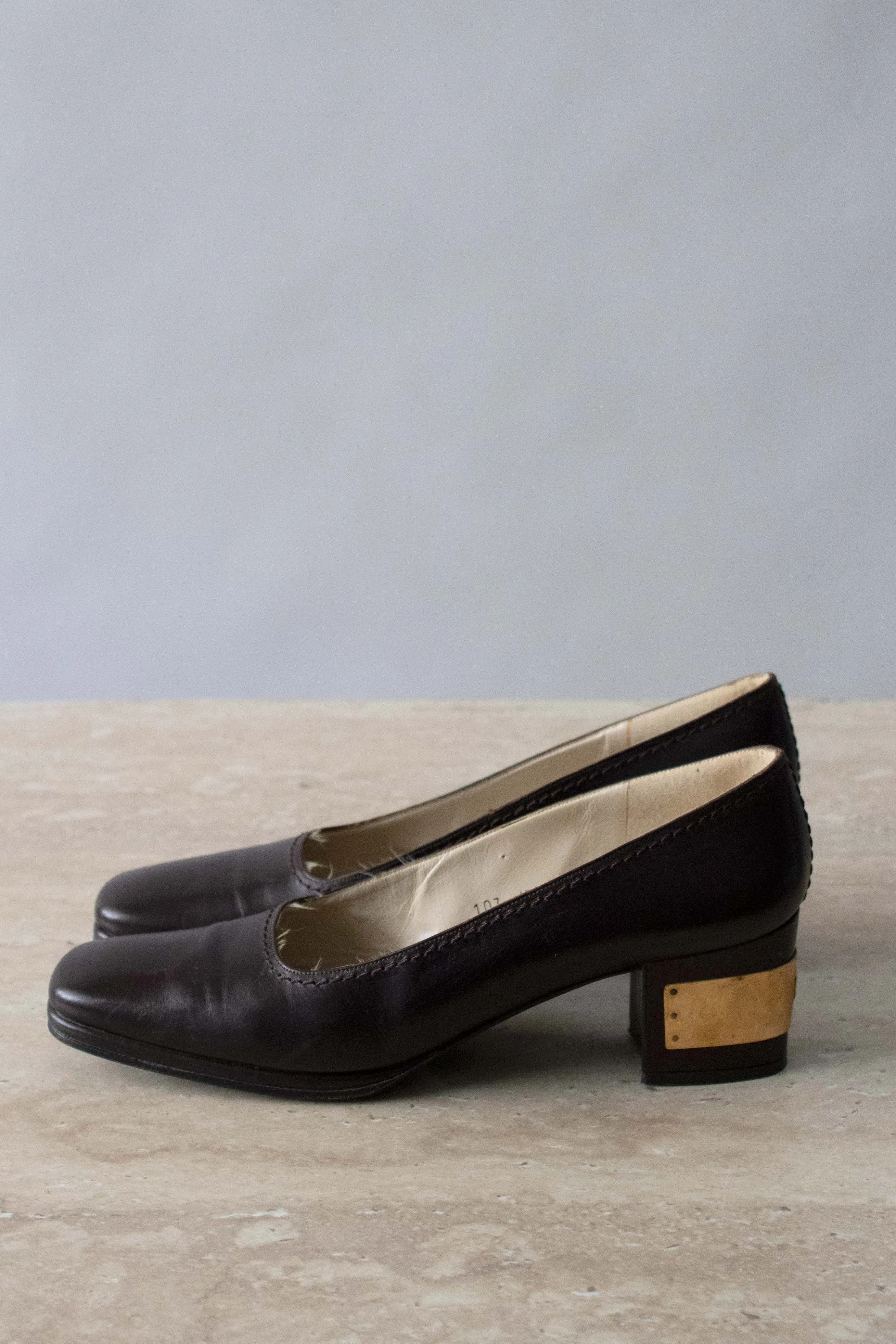 Givenchy Brown Leather Kitten Heels