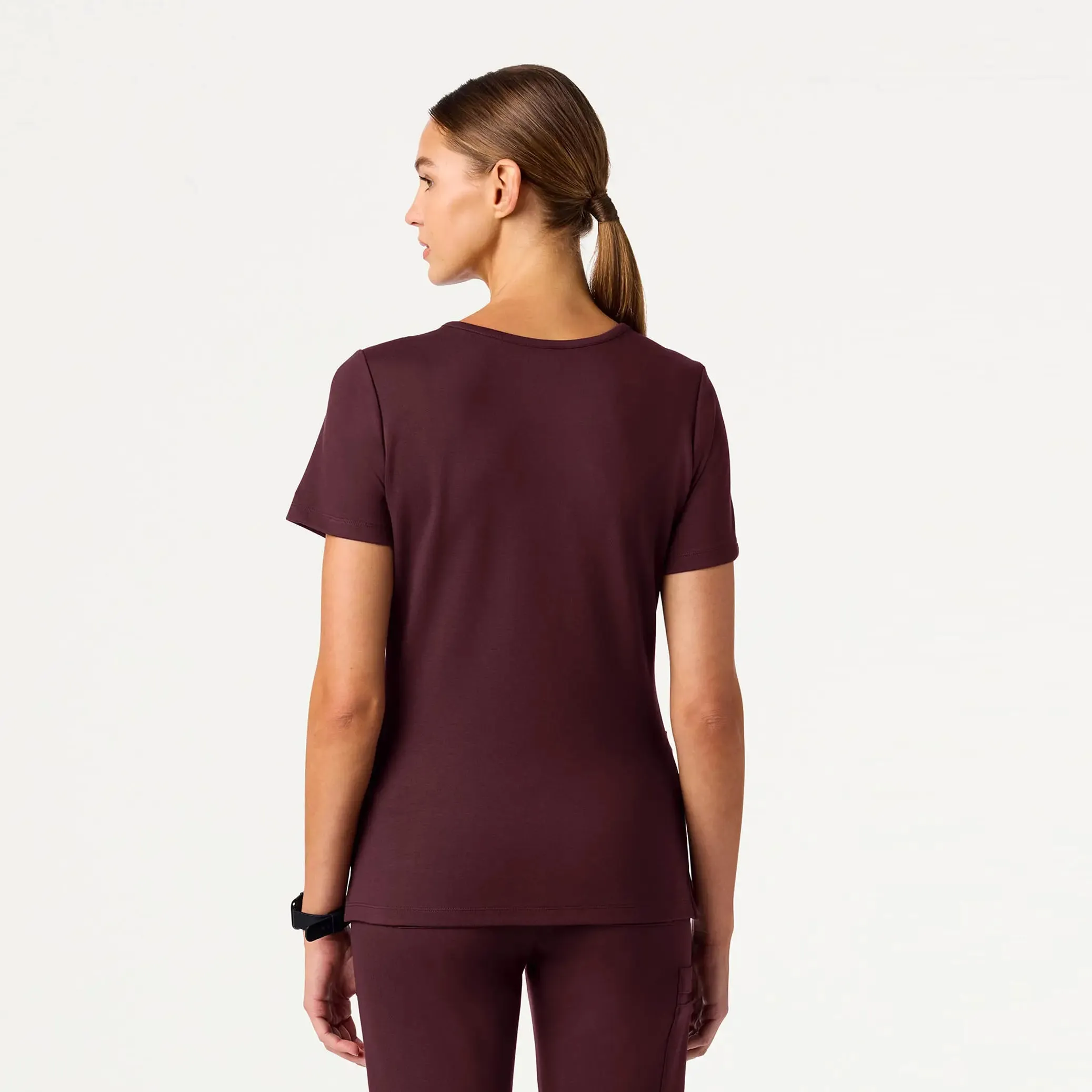 Jaanuu Women's Cesi Slim ULTRAsoft Scrub Top - Redwood