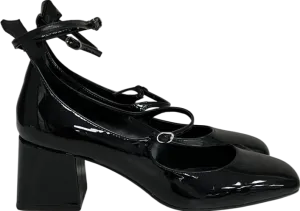 MANGO Black Patent Leather-effect Shoes With Buckle UK 6 EU 39 