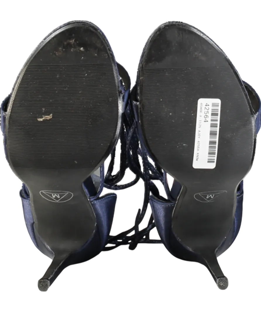 Missguided Navy Blue Strappy Lace Up Stiletto Heels UK 7 EU 40 