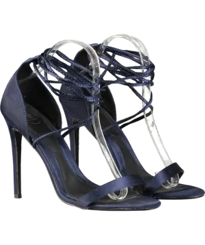 Missguided Navy Blue Strappy Lace Up Stiletto Heels UK 7 EU 40 