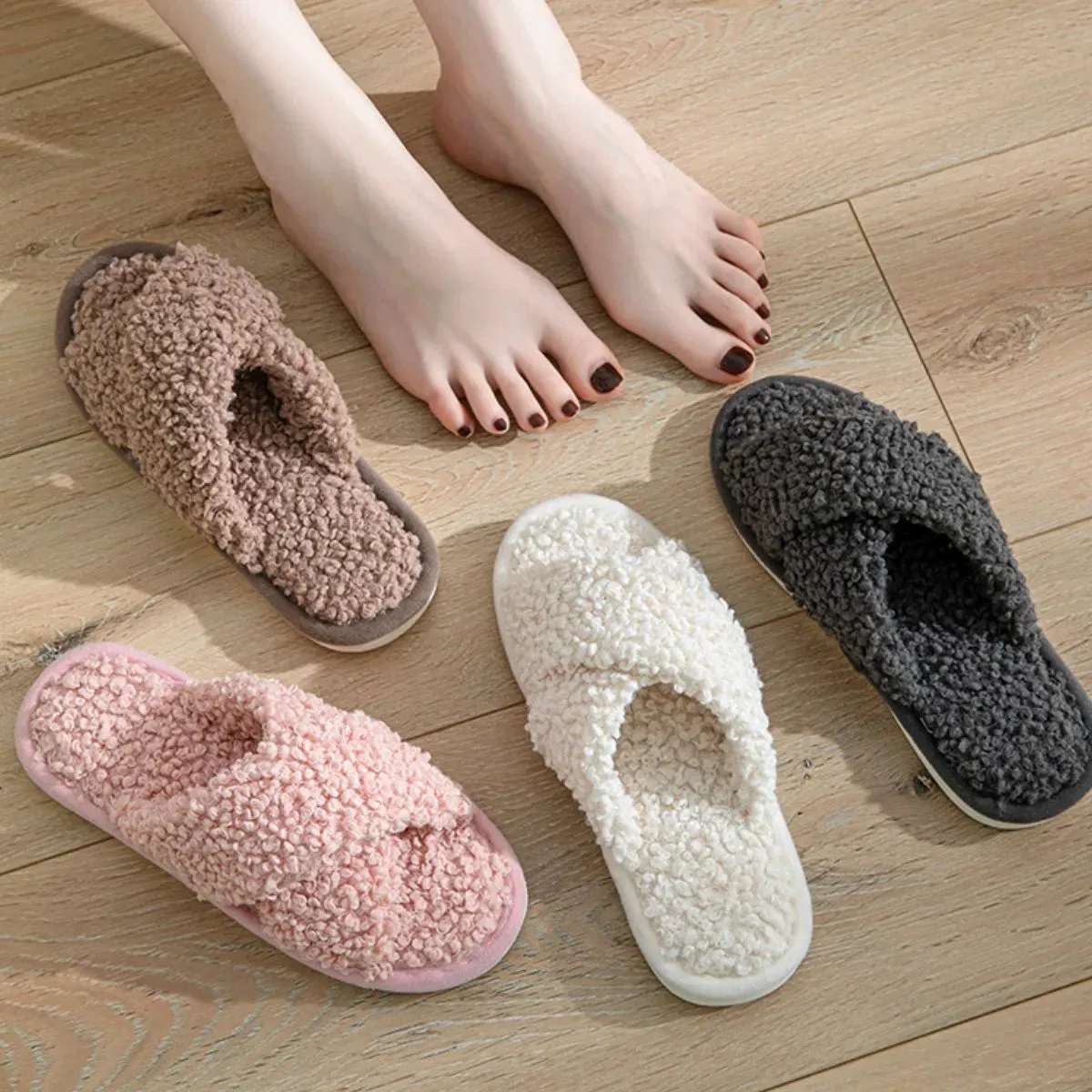 Open Toe Platform Slippers (multiple color options