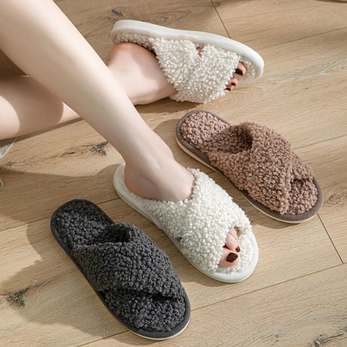 Open Toe Platform Slippers (multiple color options