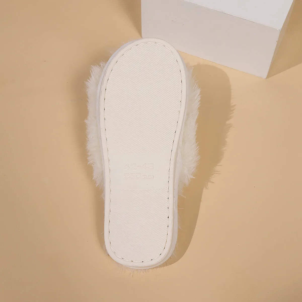 Open-toe Plush Slippers