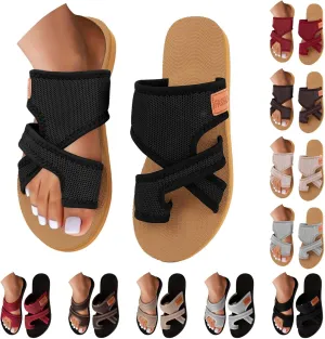Orthopedic Sandals For Women, Arch Support Open Toe Flip Flops, 2025 Summer Casual Cute Dressy Beach Slippers