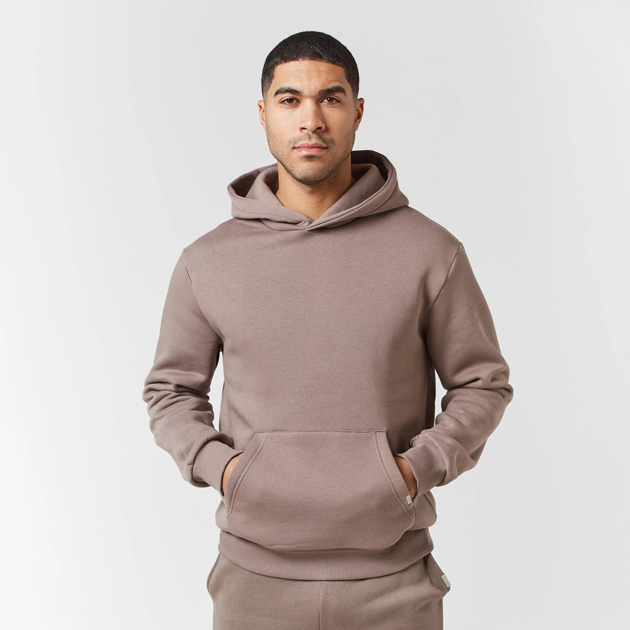 Relaxed Fit Open Hem Tracksuit | Washed Brown