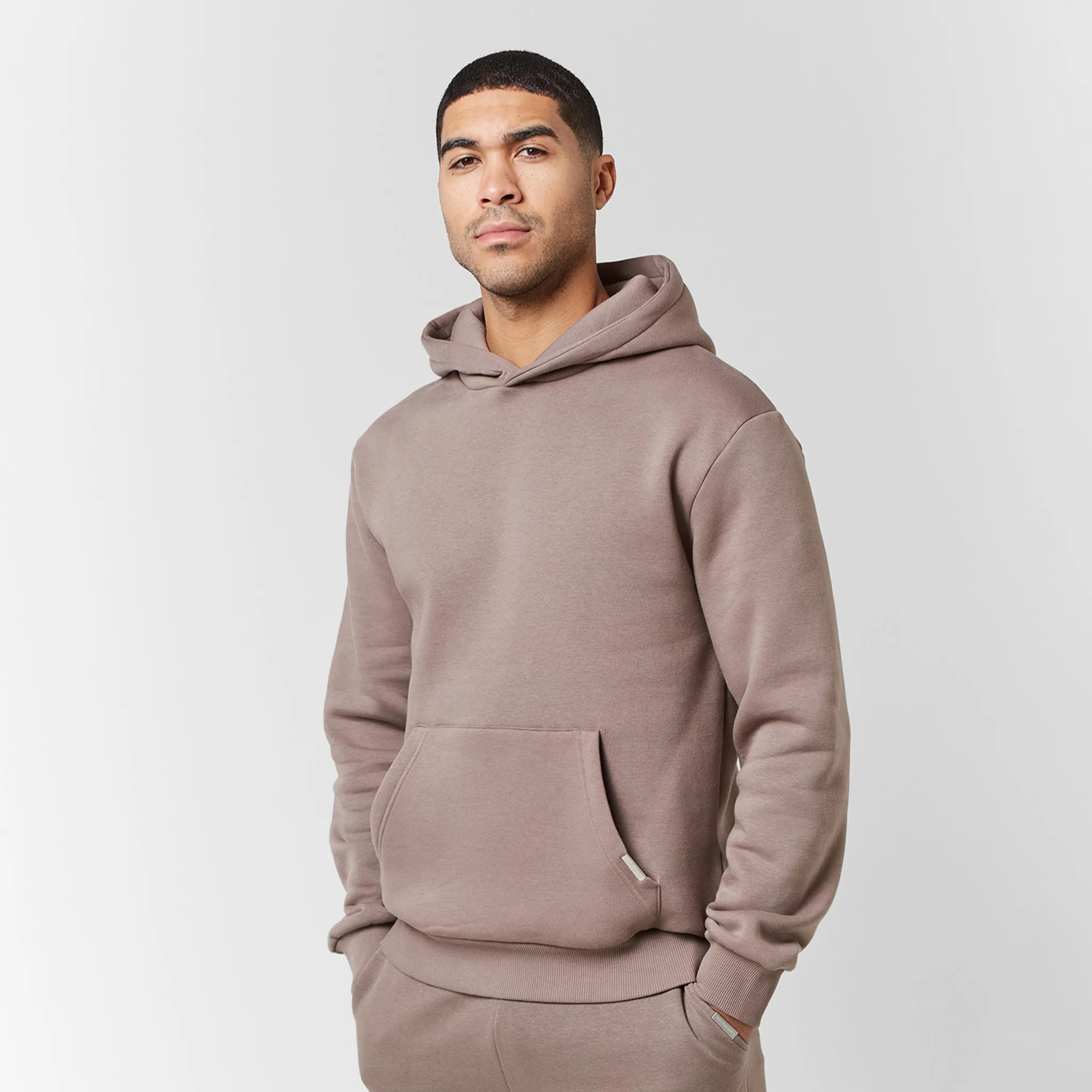 Relaxed Fit Open Hem Tracksuit | Washed Brown