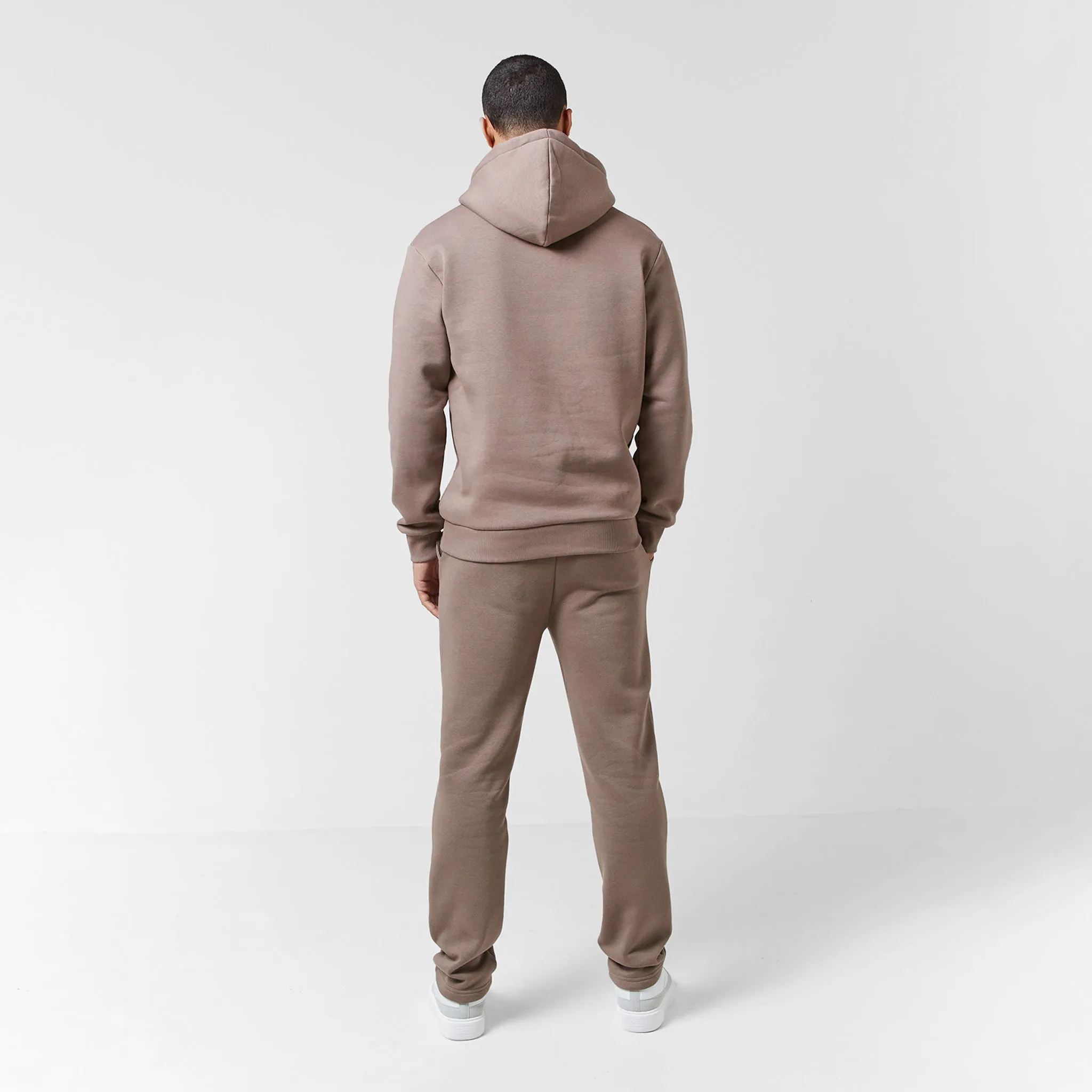 Relaxed Fit Open Hem Tracksuit | Washed Brown