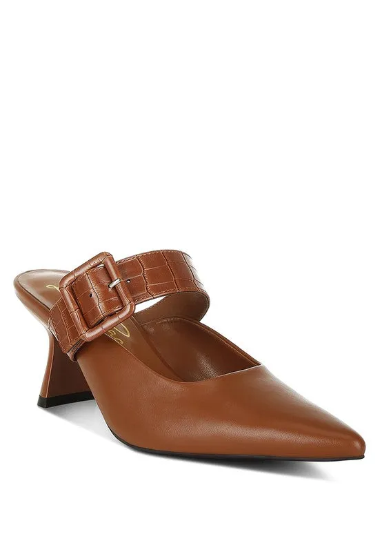 Shein Star Slim Block Heel Mules