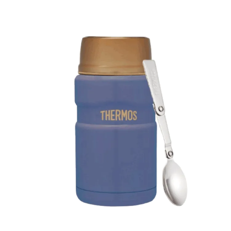 SK3022 710ml Golden Cap Stainless Steel King Food Jar with Spoon