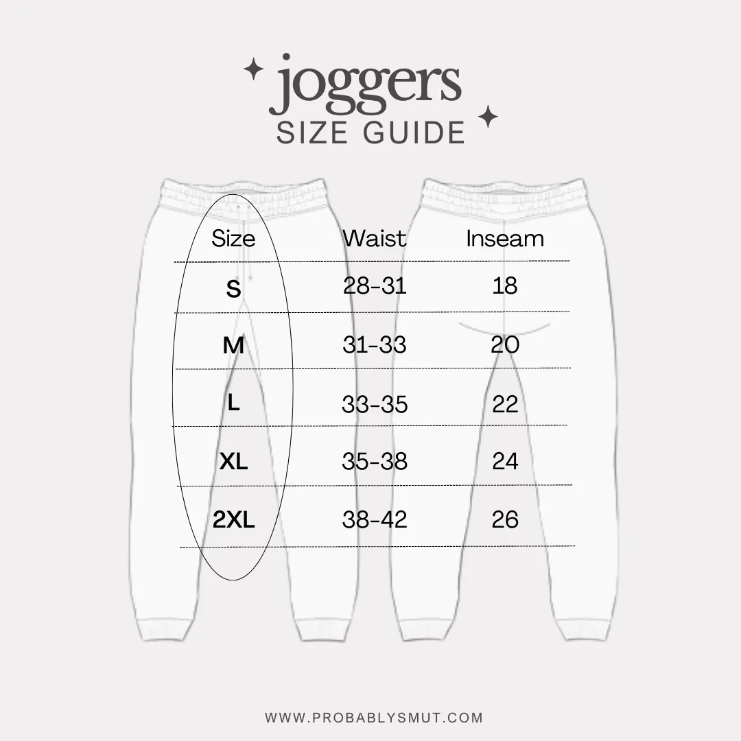 smut heart embroidered joggers