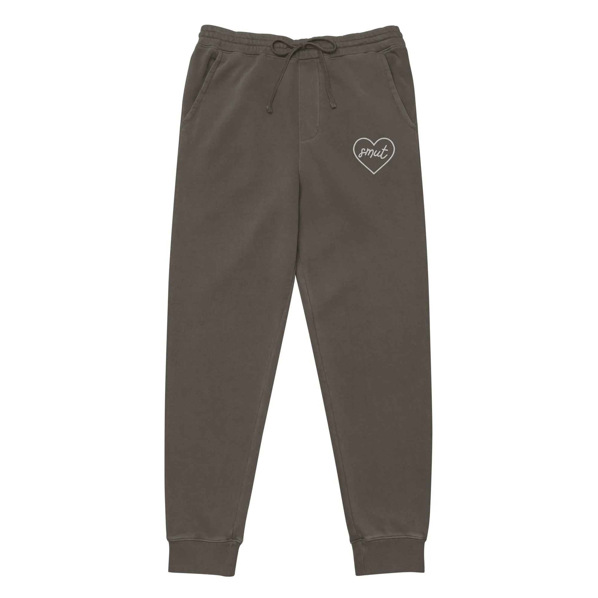 smut heart embroidered joggers