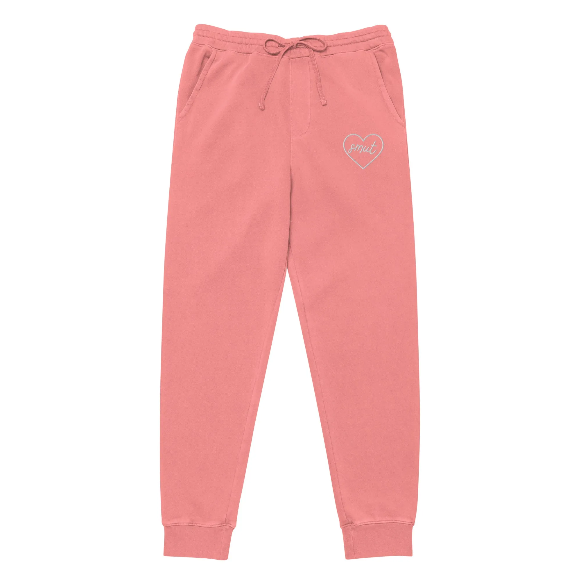 smut heart embroidered joggers