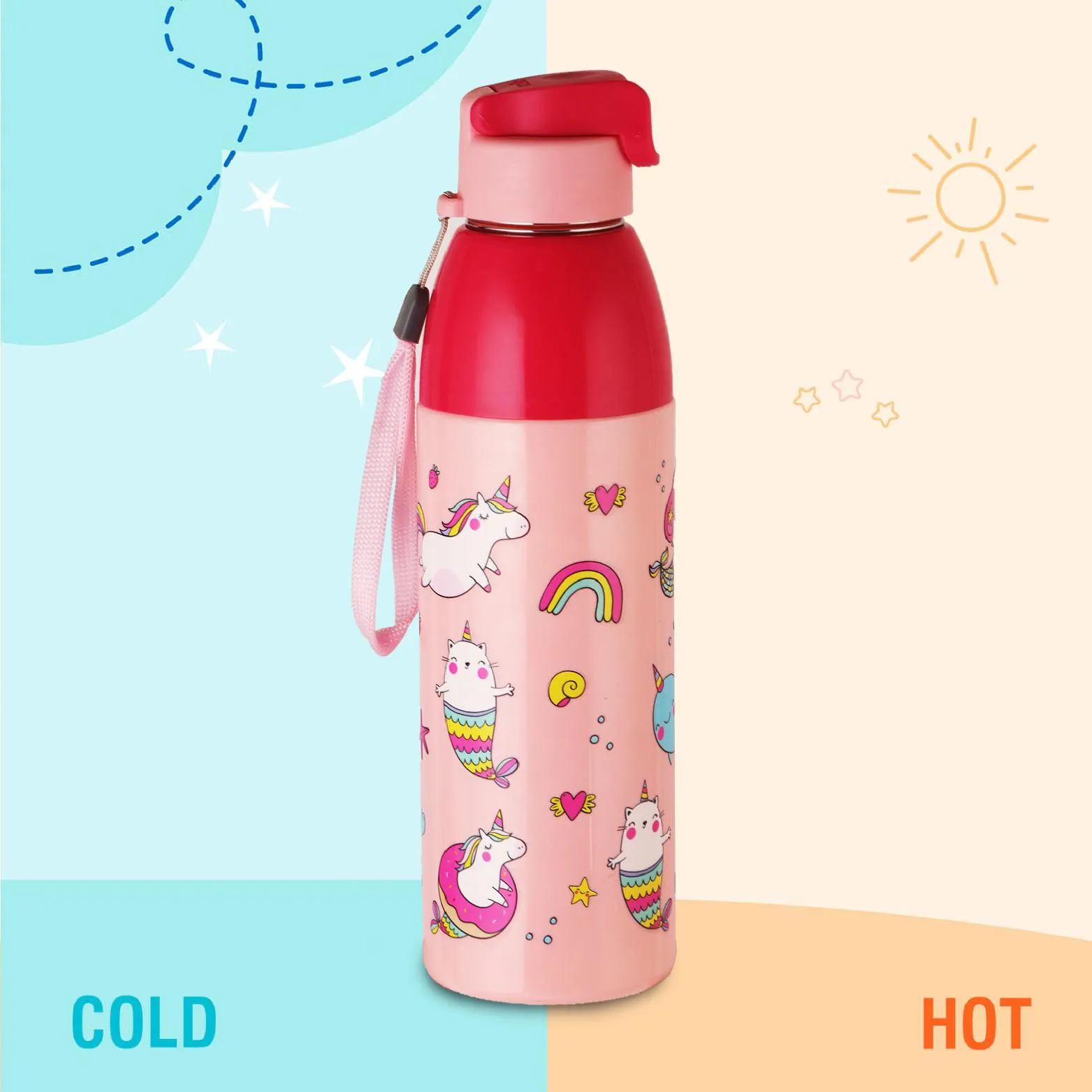 Uranus 3D Design Insulated Kids Water Bottle, 600ml