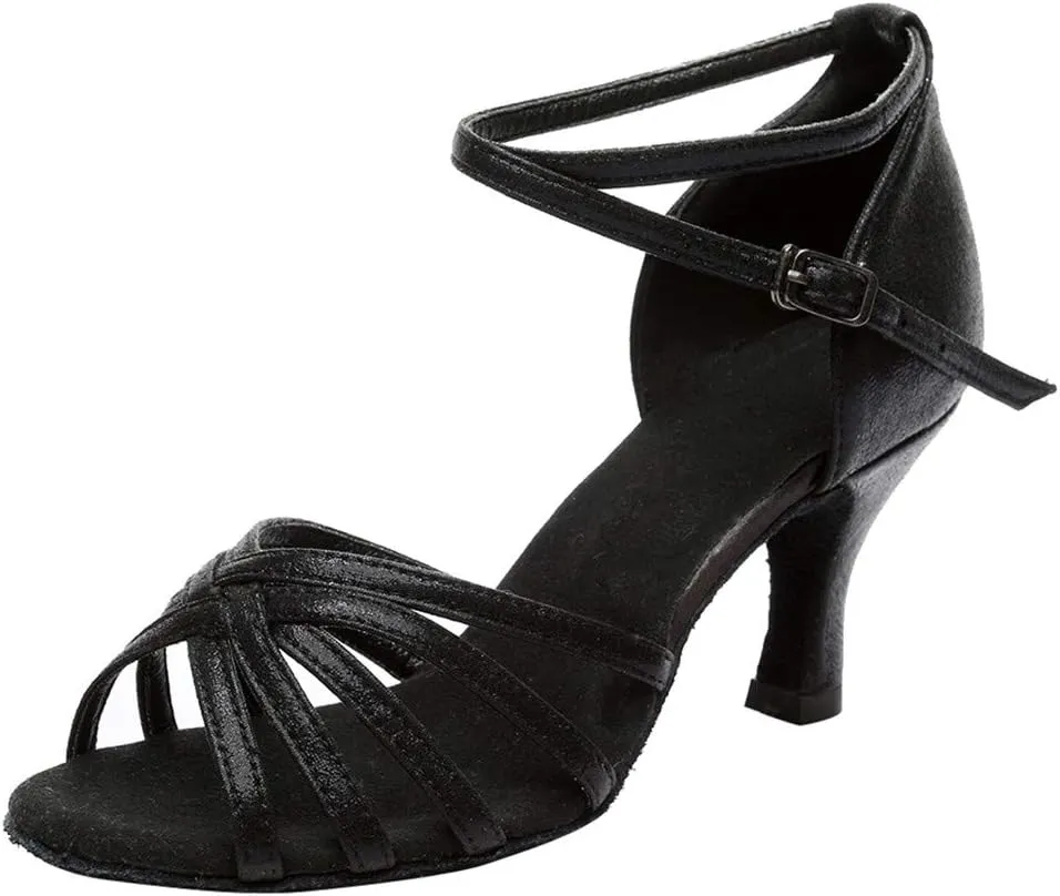 Women's Satin Latin Dance Shoes Open Toe Sandals For Women Dressy Summer Ballroom Salsa Practice Performance Dancing Shoes