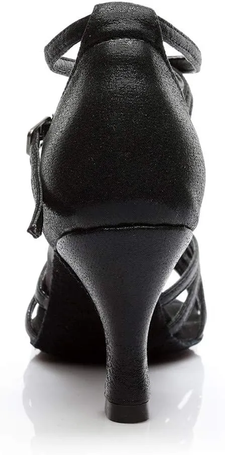 Women's Satin Latin Dance Shoes Open Toe Sandals For Women Dressy Summer Ballroom Salsa Practice Performance Dancing Shoes