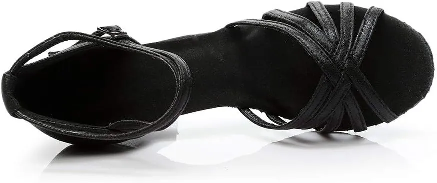 Women's Satin Latin Dance Shoes Open Toe Sandals For Women Dressy Summer Ballroom Salsa Practice Performance Dancing Shoes